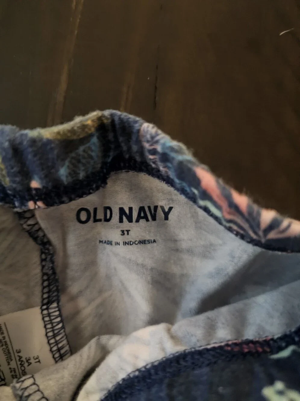 Old Navy Navy Tropical Leaf Terry Pull-On Shorts